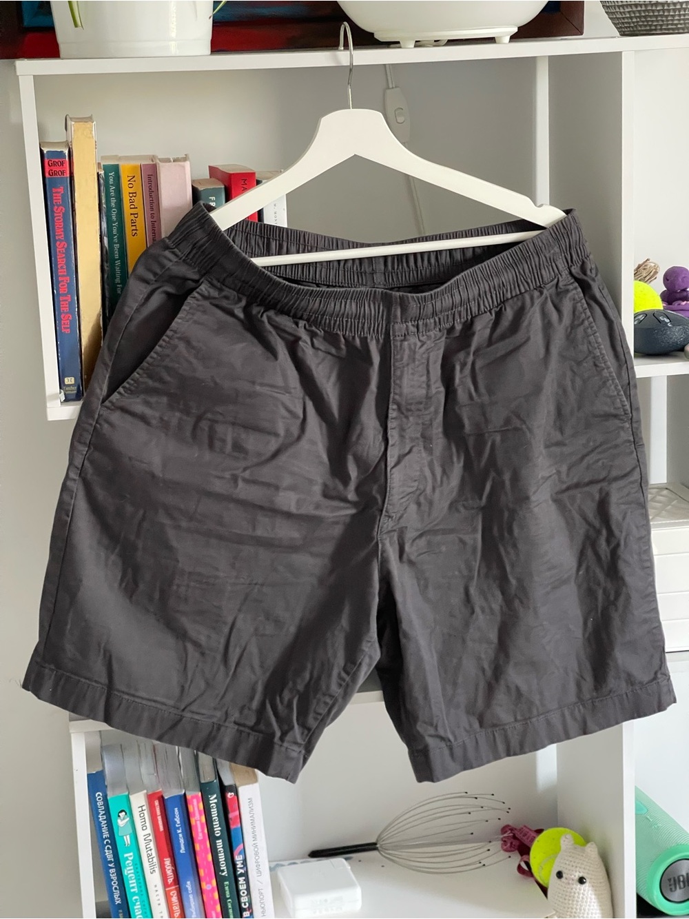 New Uniqlo Men's Casual Elastic-Waist Shorts - Charcoal